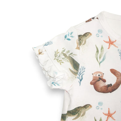 Enterito Corto Niña 100% Algodón Pima - Tortuga y Chungungo