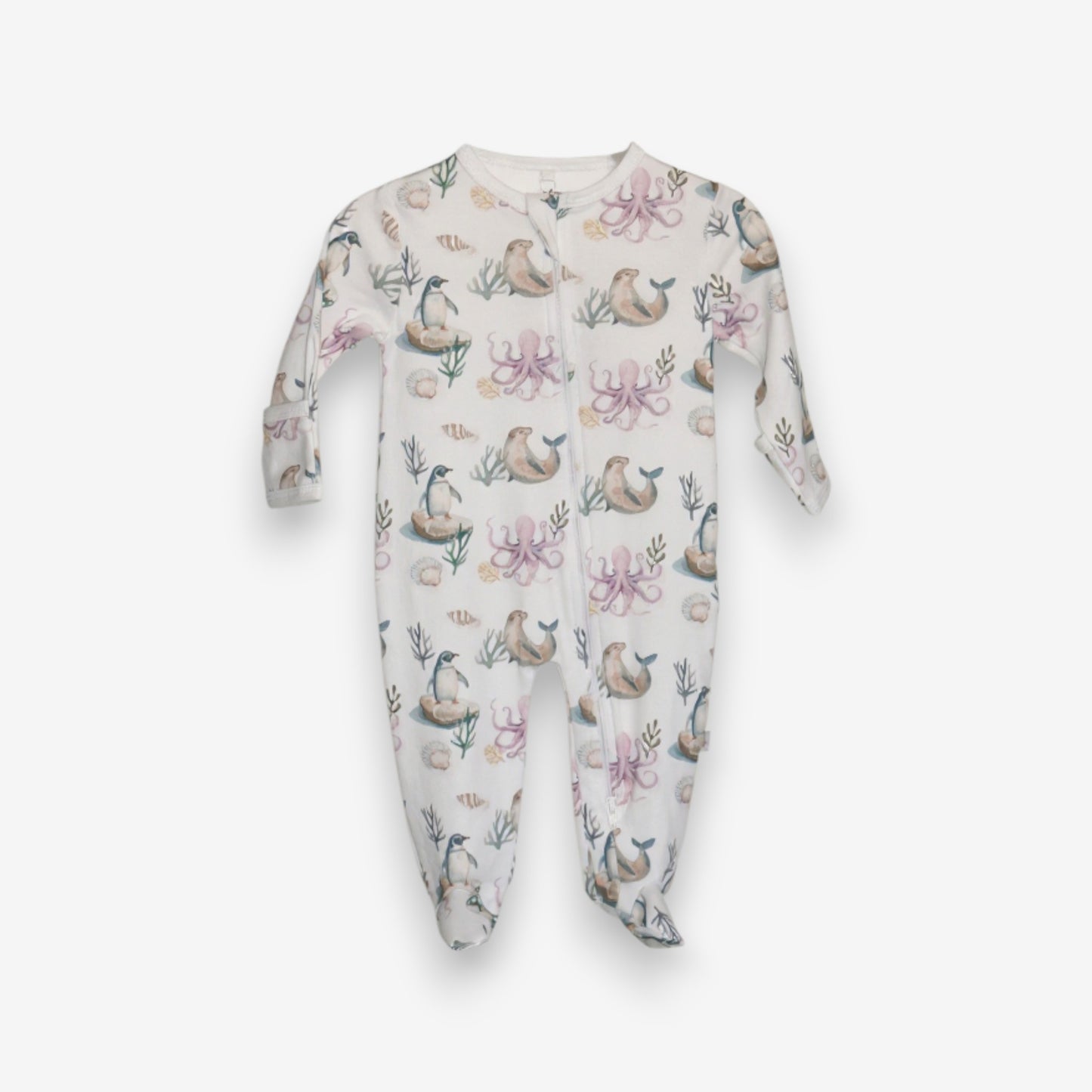 Enterito Largo 100% Algodón Pima – Pingüino y Calamar