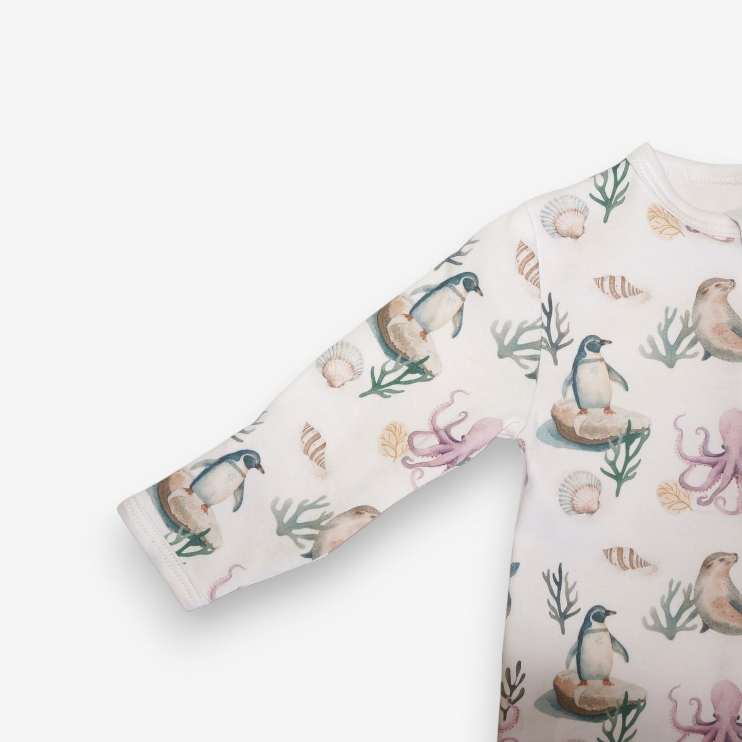 Enterito Largo 100% Algodón Pima – Pingüino y Calamar