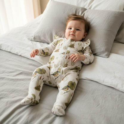 Enterito Largo Niña 100% Algodón Pima Vuelitos Laterales – Siete Colores y Ranita de Darwin