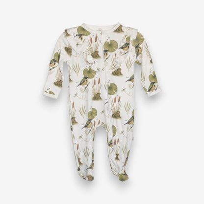 Enterito Largo Niña 100% Algodón Pima Vuelitos Frontales – Siete Colores y Ranita de Darwin