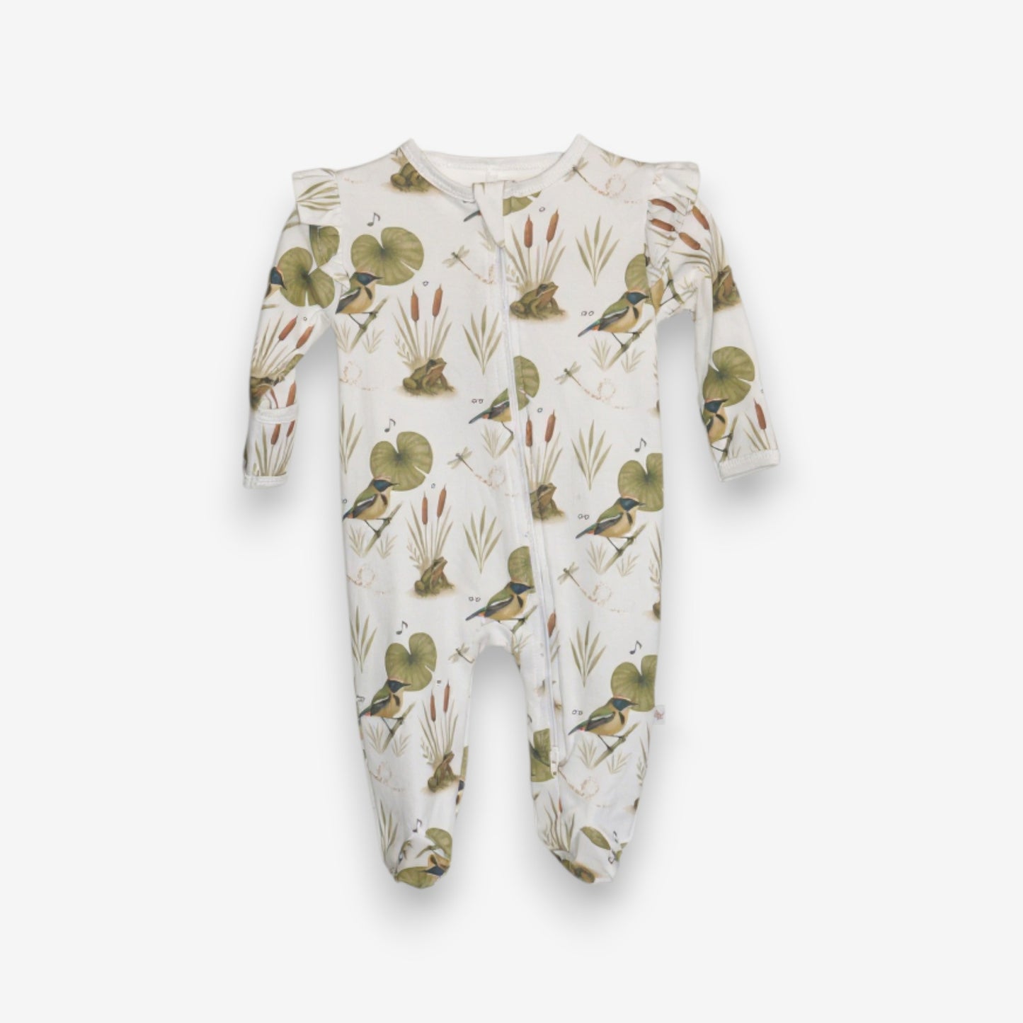 Enterito Largo Niña 100% Algodón Pima Vuelitos Laterales – Siete Colores y Ranita de Darwin