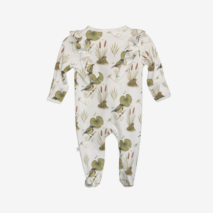 Enterito Largo Niña 100% Algodón Pima Vuelitos Frontales – Siete Colores y Ranita de Darwin