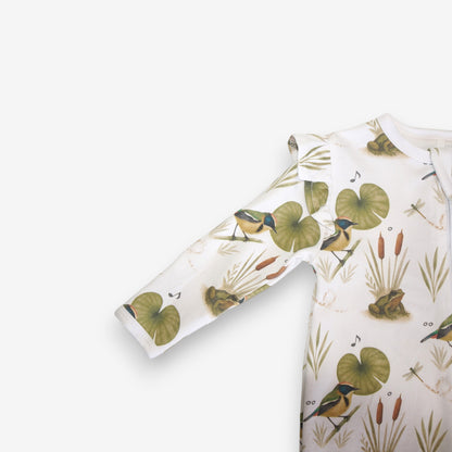 Enterito Largo Niña 100% Algodón Pima Vuelitos Laterales – Siete Colores y Ranita de Darwin