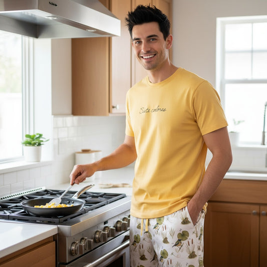 Pijama Hombre 100% Algodón Pima – Siete Colores y Ranita de Darwin