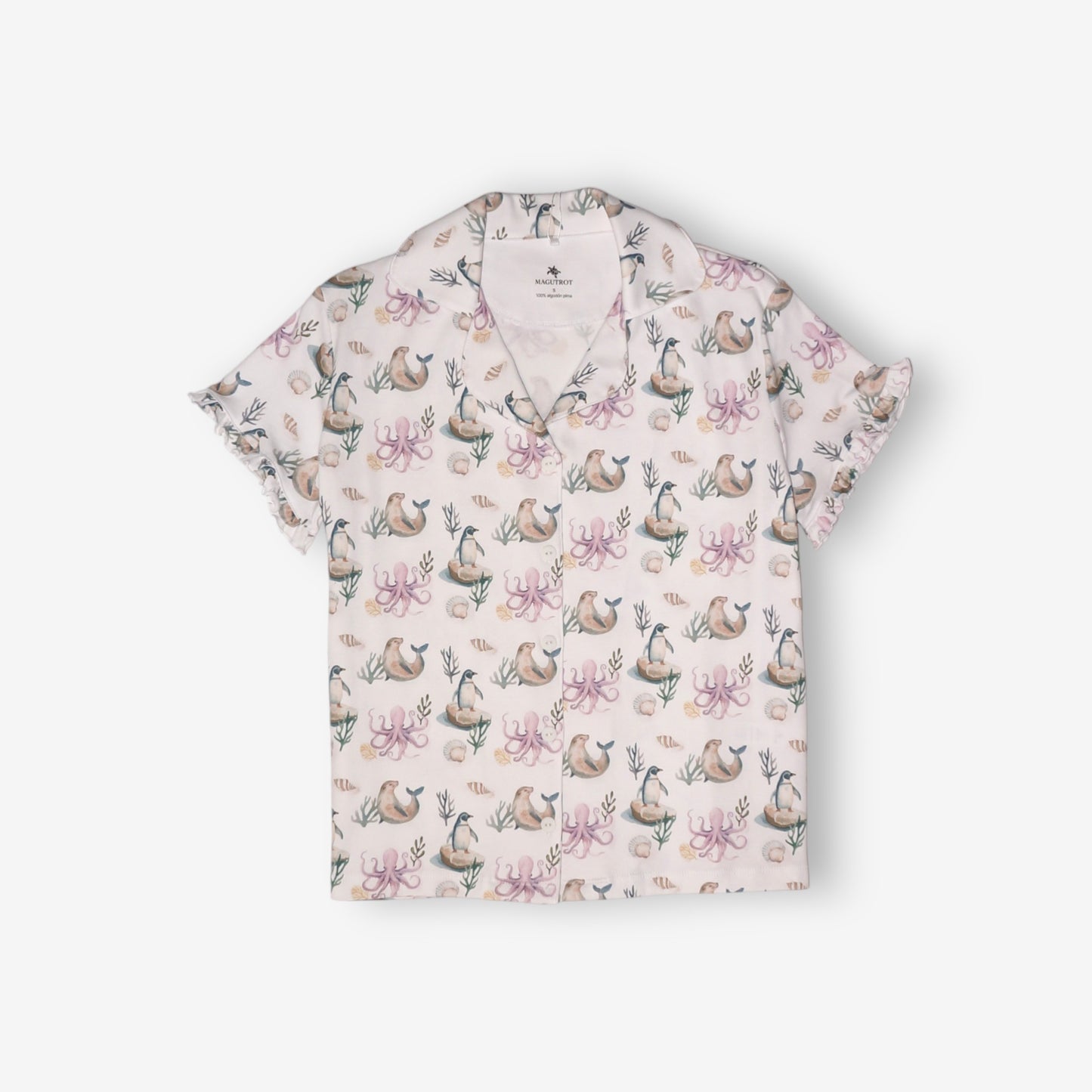 Pijama Mujer Camisa 100% Algodón Pima – Pingüino y Calamar