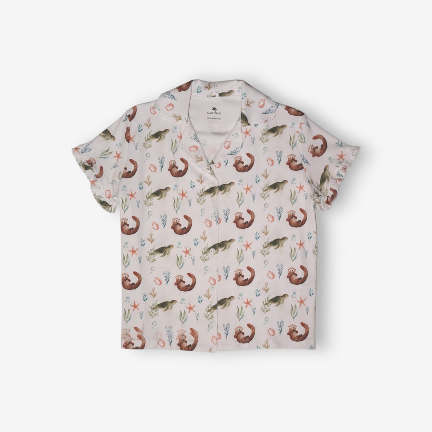 Pijama Mujer Camisa 100% Algodón Pima – Tortuga y Chungungo