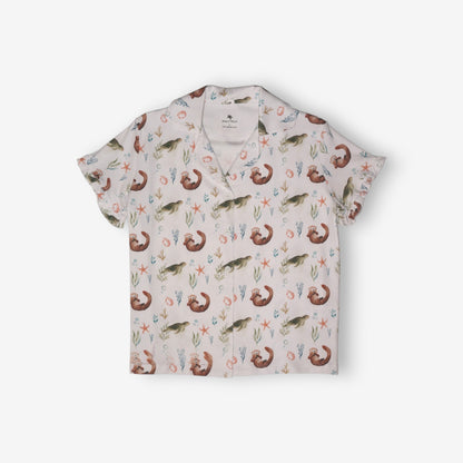 Pijama Mujer Camisa 100% Algodón Pima – Tortuga y Chungungo