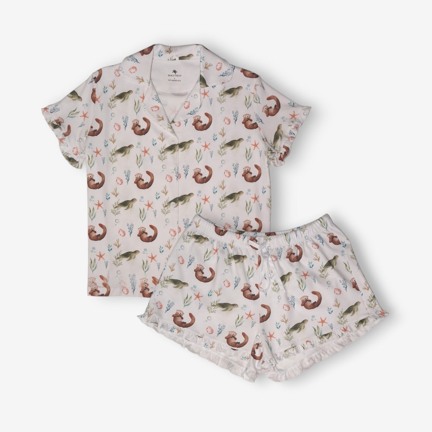 Pijama Mujer Camisa 100% Algodón Pima – Tortuga y Chungungo