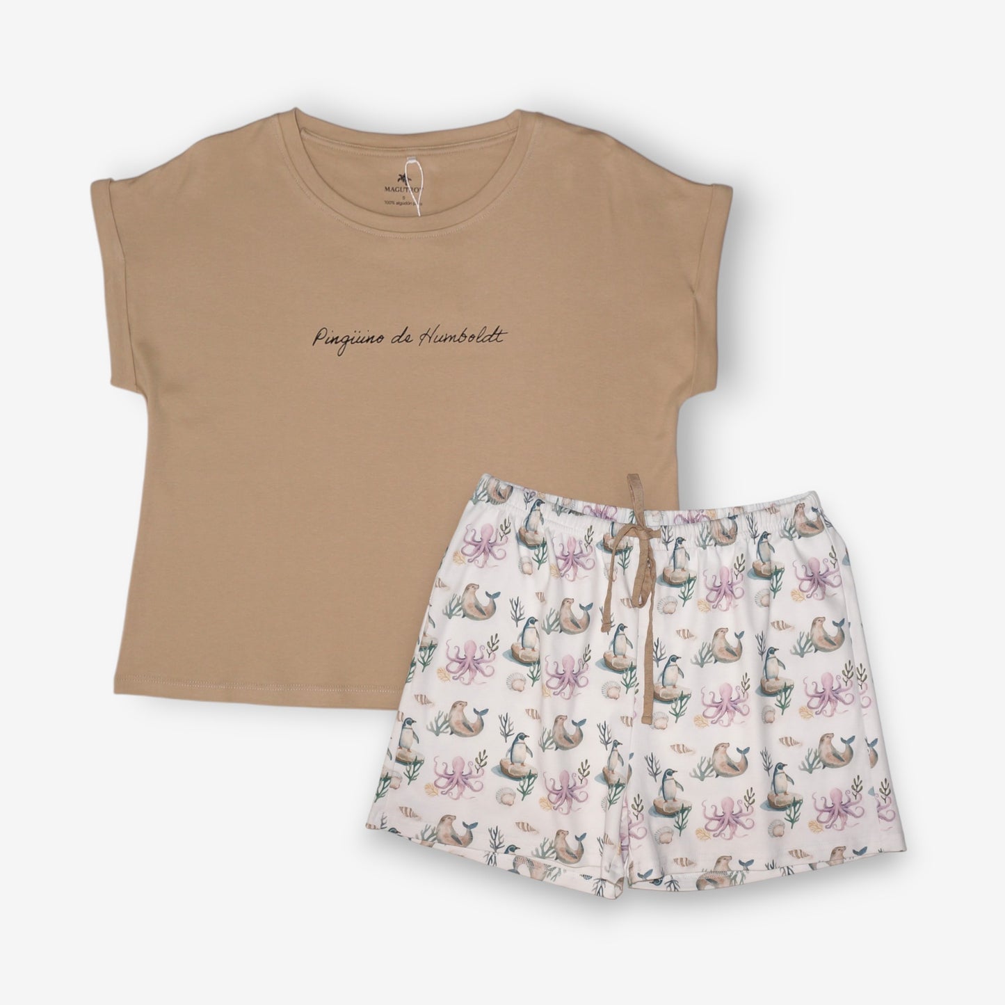 Pijama Mujer 100% Algodón Pima – Pingüino y Calamar