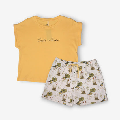 Pijama Mujer 100% Algodón Pima – Siete Colores y Ranita de Darwin