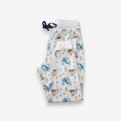 Pijama Largo Mujer Sport 100% Algodón Pima – Ballena Azul