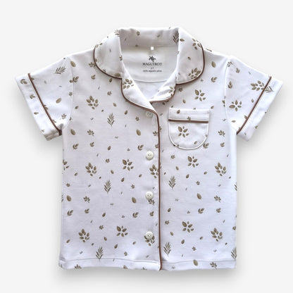 Pijama Corto Niña Camisa 100% Algodón Pima – Hojas & Olivo