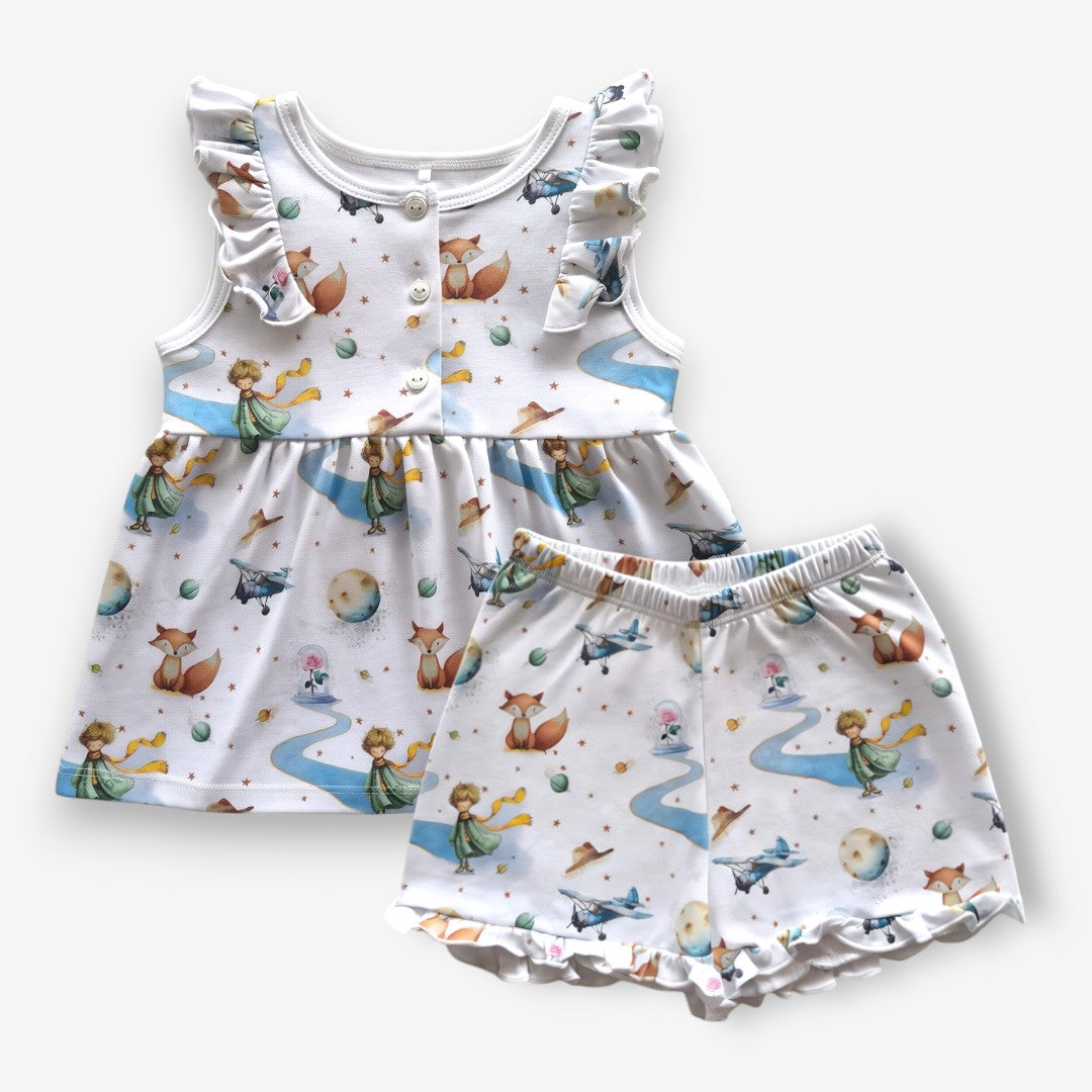 Pijama Corto Niña 100% Algodón Pima – Viajero de las Estrellas