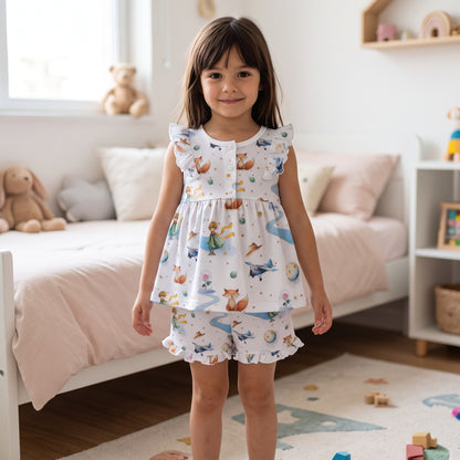 Pijama Corto Niña 100% Algodón Pima – Viajero de las Estrellas