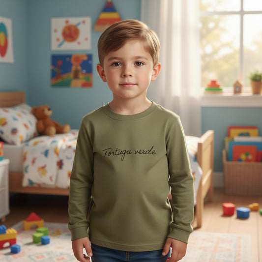 Polera Manga Larga 100% algodón pima – Tortuga Verde